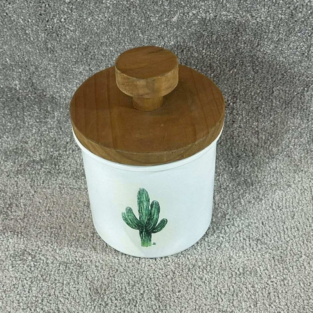 Canister‎ White Cactus Wood Lid Cria & Cacti Collection Kitchen Hobby Lobby